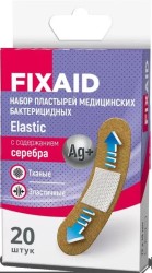 Лейкопластырь бактерицидный Fixaid Эластик тканевый набор с содержанием серебра р. 19ммх72мм 20 шт.