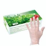 Перчатки смотровые виниловые нестерильные неопудренные, SunViv (СанВив) р. L 1 шт GV400 (405A) гладкие пара прозрачные 2400002052805
