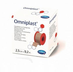 Лейкопластырь, Omniplast (Омнипласт) р. 2.5смх9.2м №1 арт. 900574 из текстильной ткани телесный картонная упаковка