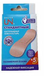 Лейкопластырь бактерицидный Master Uni Стандартный на полимерной основе набор 20 шт.