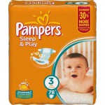 Подгузники, Pampers (Памперс) 4-9 кг р. 3 №78 слип энд плей миди ромашка